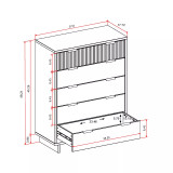 Granville 49.21" Medium Density Fiberboard 5-Drawer Tall Dresser