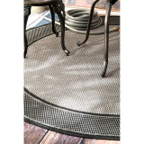 Dawn Gris Border Gray 5'3" x 7'6" Outdoor Area Rug