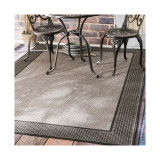Dawn Gris Border Gray 5'3" x 7'6" Outdoor Area Rug