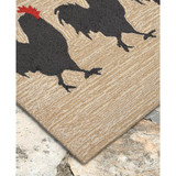 Liora Manne Front Porch Indoor/Outdoor Roosters Neutral 2' x 3' Area Rug