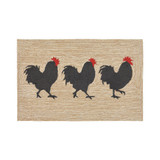 Liora Manne Front Porch Indoor/Outdoor Roosters Neutral 2' x 3' Area Rug
