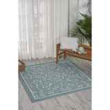 Backyard BAC019 Mist 5'3" x 5'3" Square Outdoor Area Rug