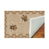 Liora Manne Front Porch Indoor/Outdoor Honeycomb Bee Natural 2' x 3' Area Rug