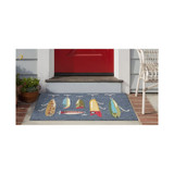 Frontporch Playing Hooky Black and Gray 1'8" x 2'6" Outdoor Area Rug