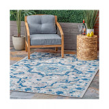 Claudia Contemporary Celestial Blue 4' x 6' Outdoor Area Rug