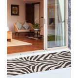 Visions I Zebra 2'3" x 8' Runner Outdoor Area Rug