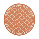 Courtyard Terracotta and Bone 6'7" x 6'7" Sisal Weave Round Outdoor Area Rug