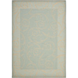 Courtyard Aqua and Cream 8' x 11' Outdoor Area Rug