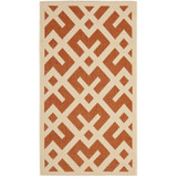Courtyard Terracotta and Bone 2'7" x 5' Outdoor Area Rug