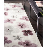 Adirondack Ivory and Purple 2'6" x 6' Runner Area Rug