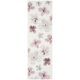 Adirondack Ivory and Purple 2'6" x 6' Runner Area Rug