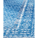 Adirondack Light Blue and Dark Blue 2'6" x 6' Runner Area Rug