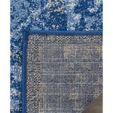 Adirondack Light Blue and Dark Blue 2'6" x 6' Runner Area Rug