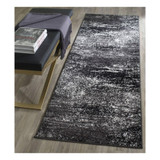 Adirondack Silver and Black 2'6" x 8' Runner Area Rug