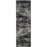 Adirondack Silver and Black 2'6" x 8' Runner Area Rug