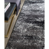 Adirondack Silver and Black 2'6" x 6' Runner Area Rug