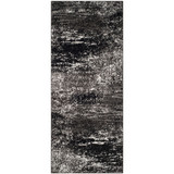 Adirondack Silver and Black 2'6" x 6' Runner Area Rug
