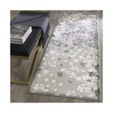 Adirondack Light Grey and Purple 2'6" x 8' Runner Area Rug