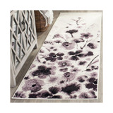 Adirondack Ivory and Purple 2'6" x 8' Runner Area Rug