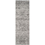 Adirondack Black and Silver 2'6" x 8' Runner Area Rug
