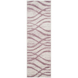 Adirondack Cream and Purple 2'6" x 6' Runner Area Rug
