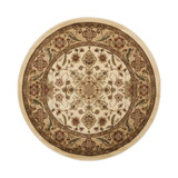 Lyndhurst Ivory and Tan 8' x 8' Round Area Rug
