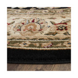 Lyndhurst Black and Ivory 8' x 8' Round Area Rug