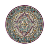 Monaco Violet and Light Blue 6'7" x 6'7" Round Area Rug