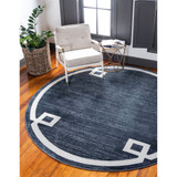 Lenox Hill Uptown Jzu005 Navy Blue 8' x 8' Round Rug