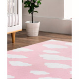 Aurora Lilia Washable Kids Cloud 3' x 5' Area Rug