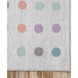 Aurora Larissa Washable Kids Polka Dot 4' x 6' Area Rug