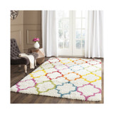 Shag Kids Ivory and Multi 5'3" x 7'6" Area Rug