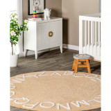 Discovery Kids Washable Alphabet 4' x 4' Round Area Rug