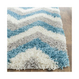 Shag Kids Ivory and Blue 5'3" x 7'6" Area Rug
