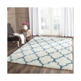 Shag Kids Ivory and Blue 5' x 8' Area Rug