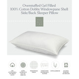 100% Cotton Dobby-Box Shell Firm Density Side/Back Sleeper Down Alternative Pillow, Standard