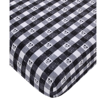 Mickey Mouse Plaid Crib Sheet