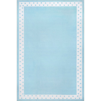 Aurora Laylani Washable Kids Polka Dot Border 8' x 10' Area Rug