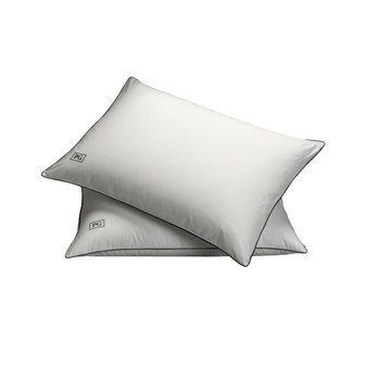 White Goose Down Firm Density Stomach Sleeper Pillow with 100% Certified RDS Down, and Removable Pillow Protector - Set of 2, Full/Queen