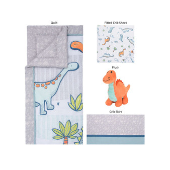 Dinosaur Million Years Crib Bedding, Set of 4