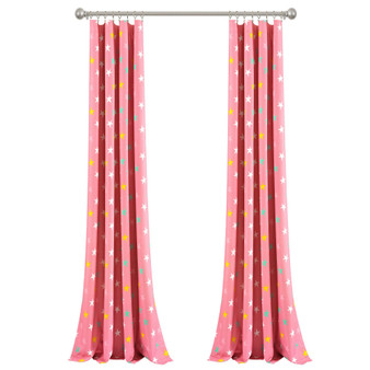 Unicorn Heart Rainbow Star Blackout Single Window Curtain Panel