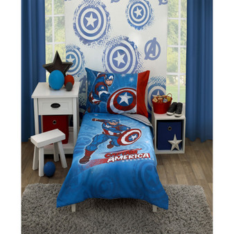 Marvel Captain America 4 Piece Toddler Comforter Set