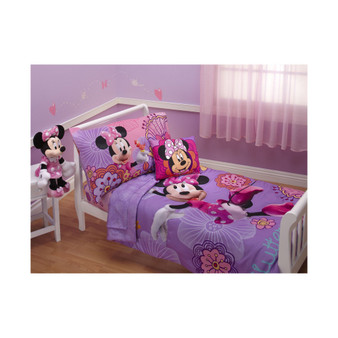 Minnie Mouse Fluttery Friends 4 Piece Toddler Bed Set