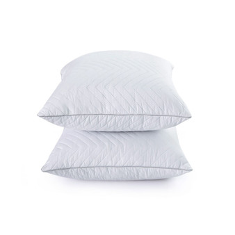 Wave Quilted Down and Feather Square 2-Pack Insert Pillows, 12" x 20"
