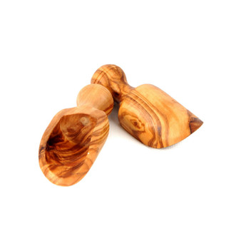 Olive Wood Bath Salt Scoops, Set of 2" - 3"