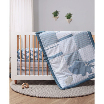 Rhino Crib Bedding Set, 3 Piece
