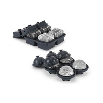 Cocktail Ice Tray Set: Petal + Crystal