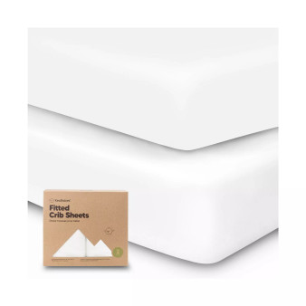 2pk Jersey Fitted Crib Sheets, Soft & Breathable Baby Crib Sheet, Standard Nursery Crib Sheet Cover