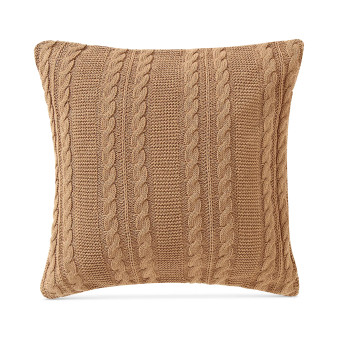 Dublin Cable Knit Cotton Decorative Pillow, 18 x 18
