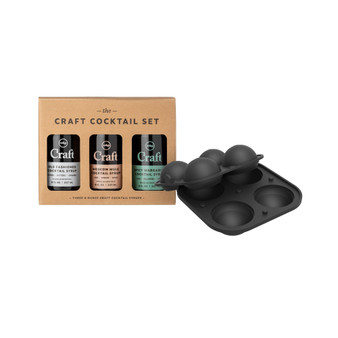 Cocktail Set: Sphere Ice + 3pk Syrups